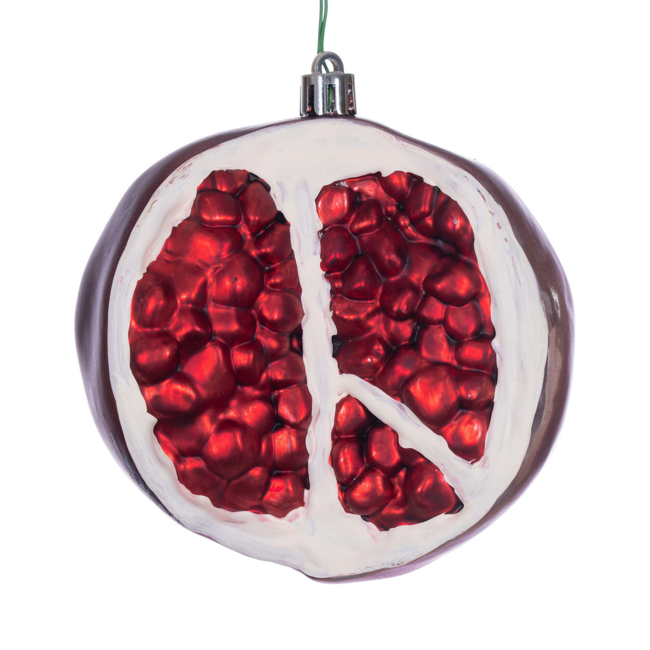 4" Pomegranate Fruit Matte Ornament 6/Ba
