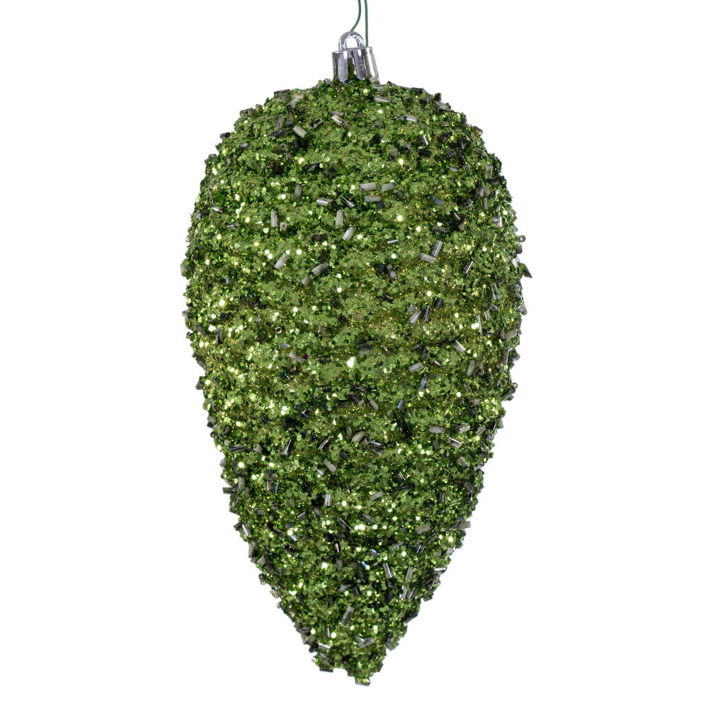 7" Olive Glitter Pinecone