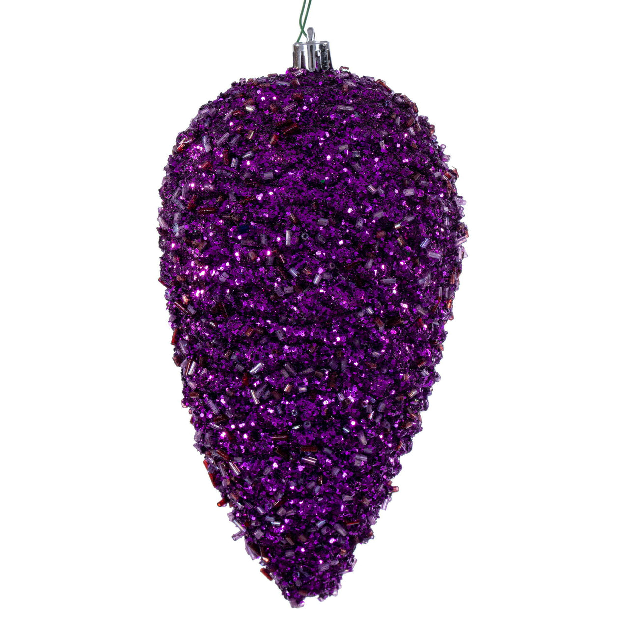 7" Plum Glitter Pinecone
