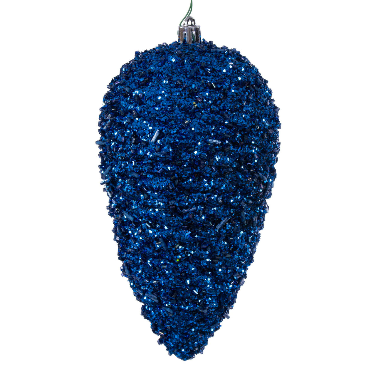 7" Midnight Blue Glitter Pinecone