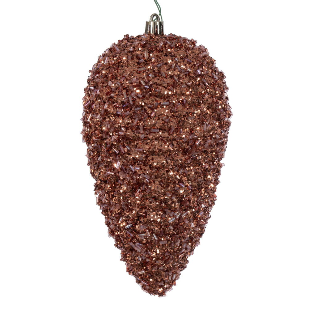 7" Rose Gold Glitter Pinecone