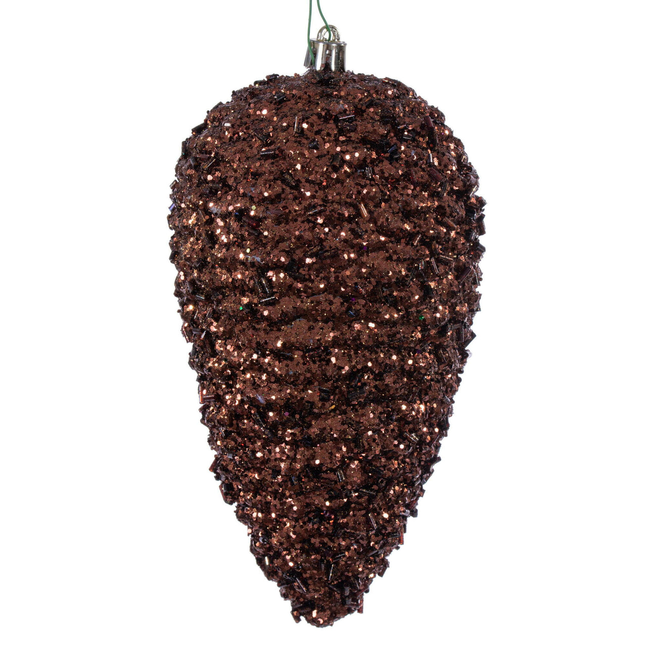 7" Mocha Glitter Pinecone