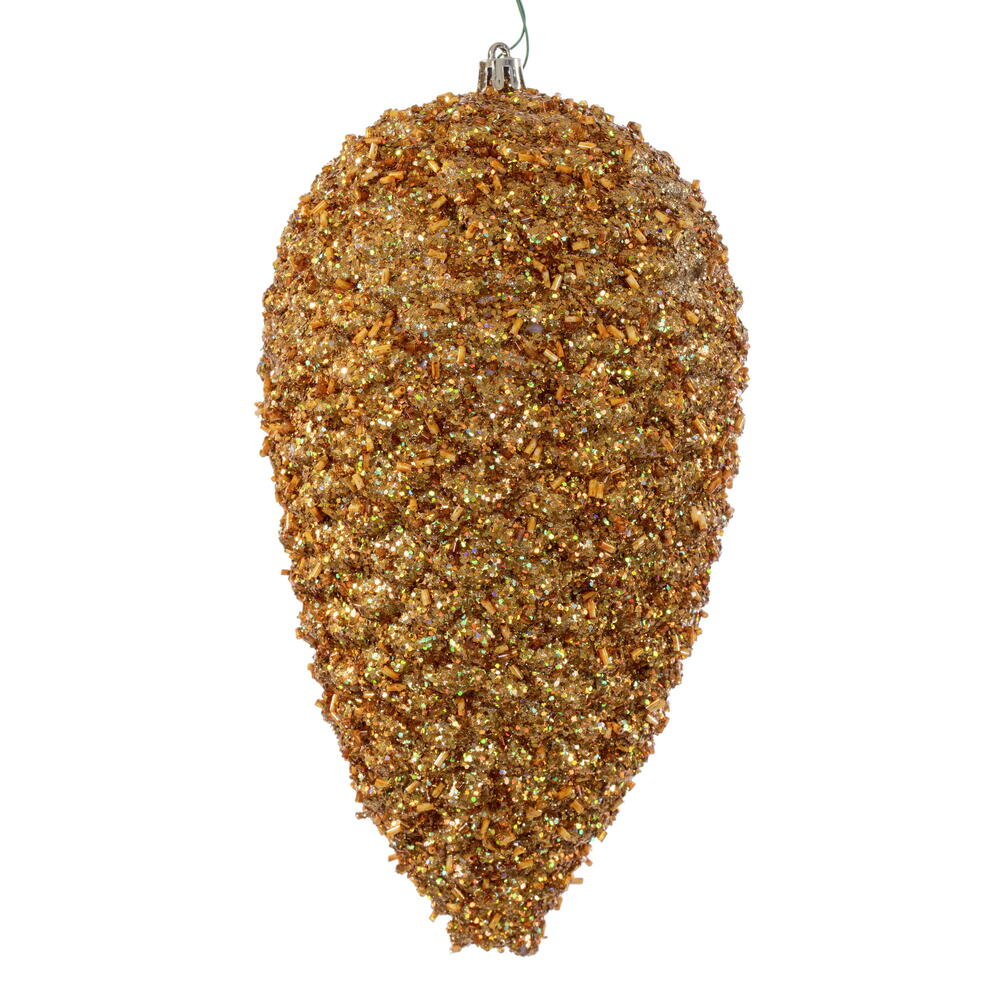 10" Gold Glitter Pinecone