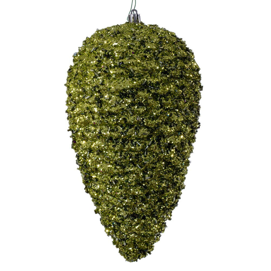 10" Lime Glitter Pinecone