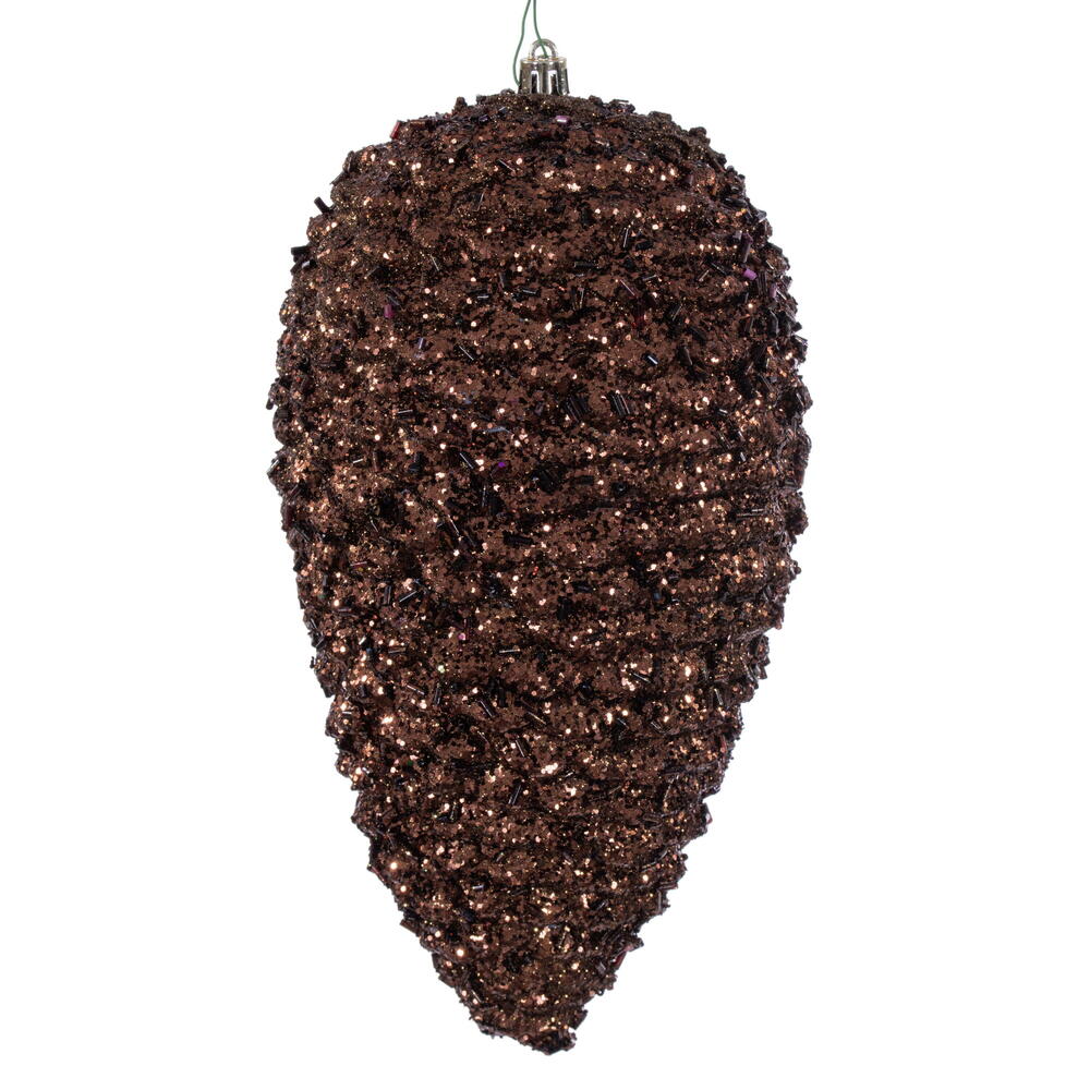 10" Mocha Glitter Pinecone