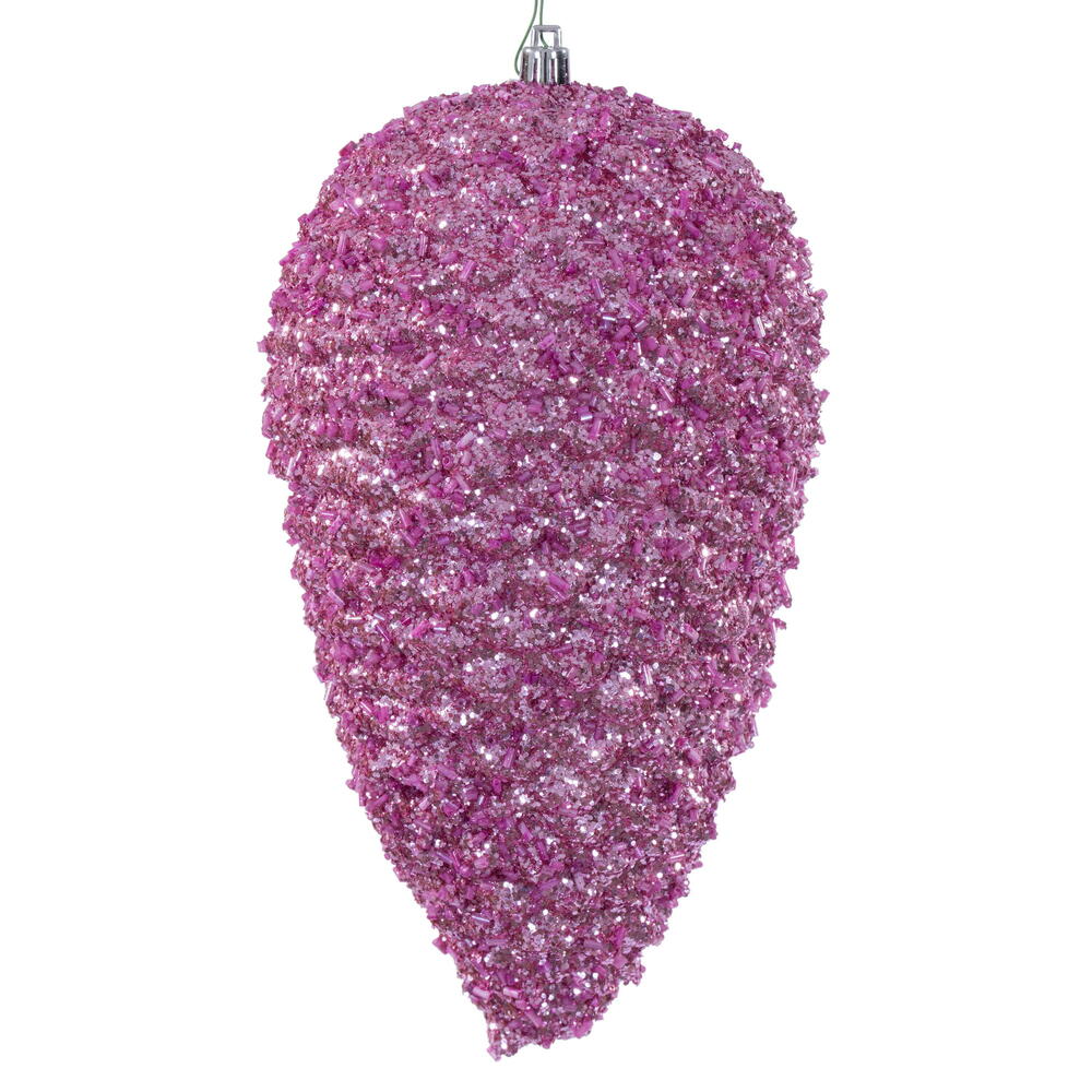 10" Pink Glitter Pinecone