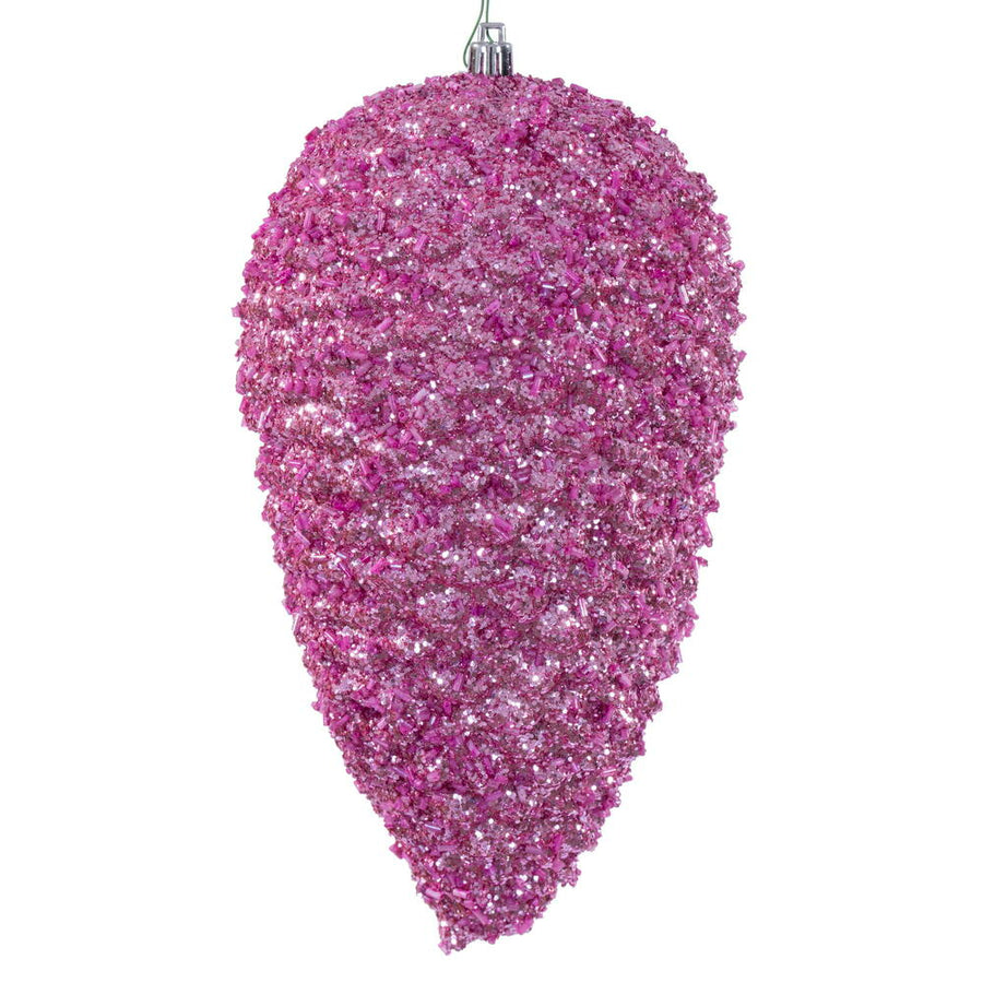10" Pink Glitter Pinecone