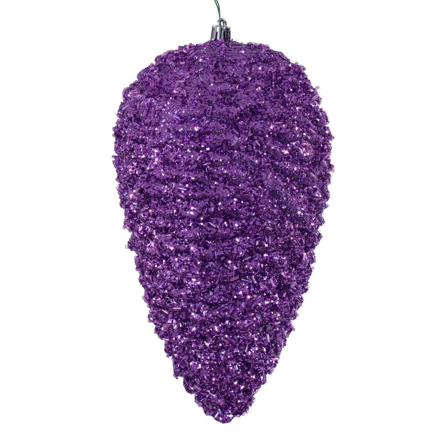 10" Lavender Glitter Pinecone