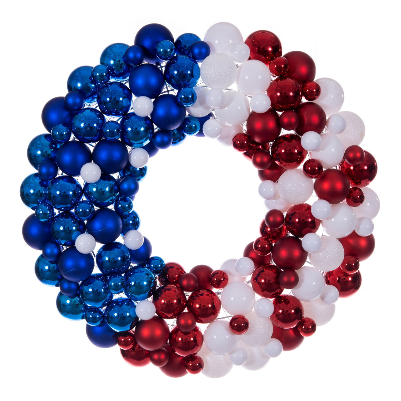 28" Patriotic Flag Ball Wreath UV