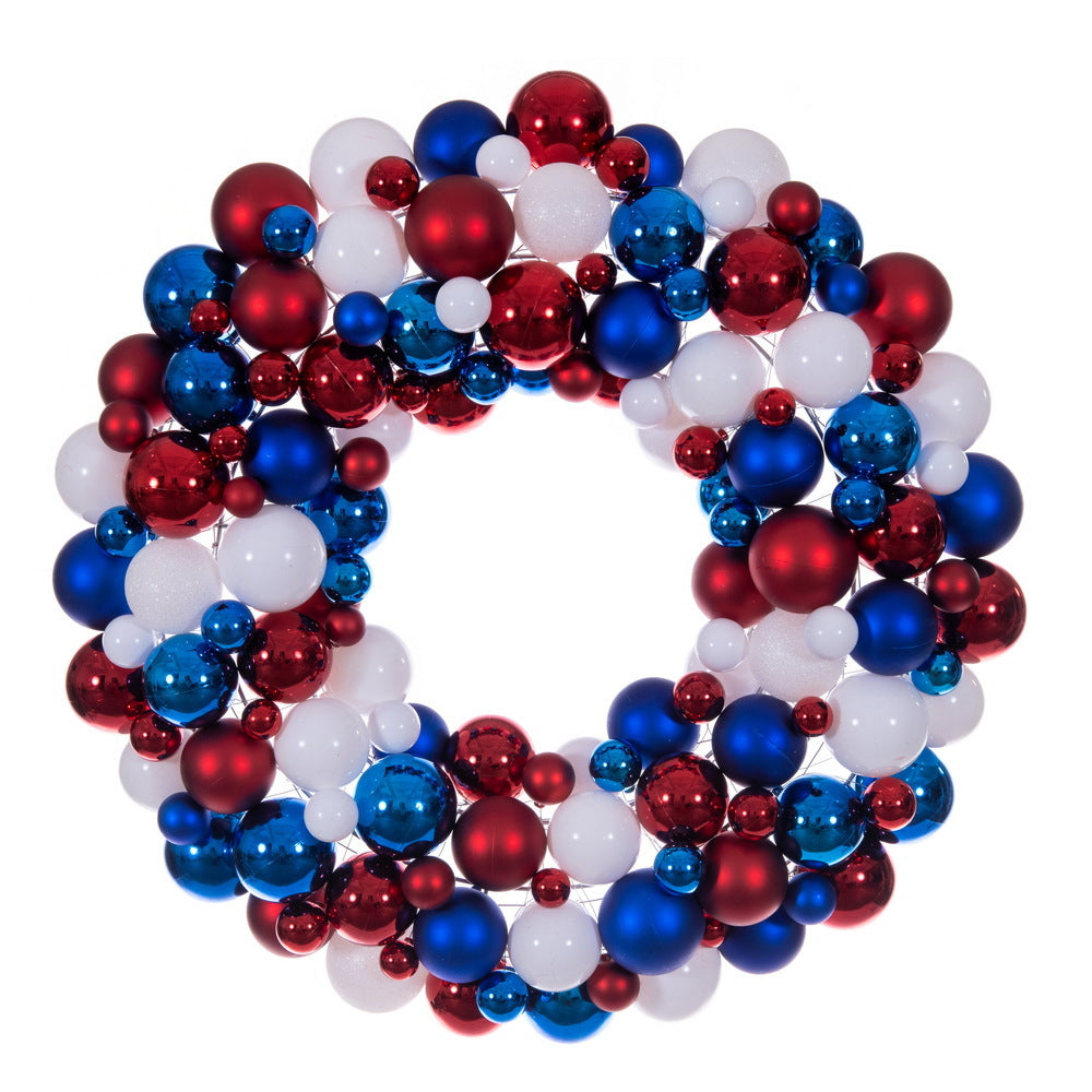 28" Patriotic Mix Ball Wreath UV