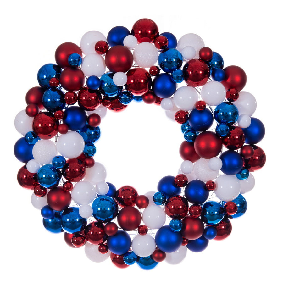 28" Patriotic Mix Ball Wreath UV