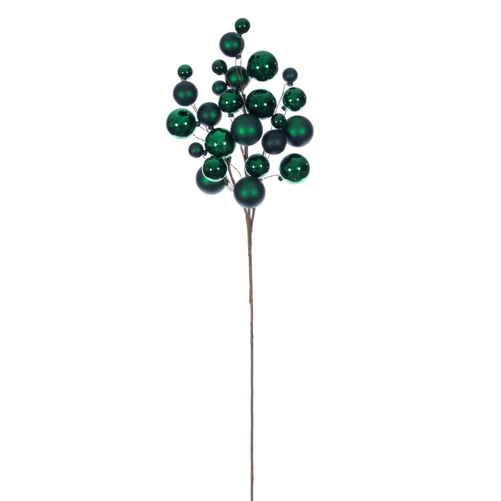 30" Green Matt Shiny Ball Orn Spray 1-2"