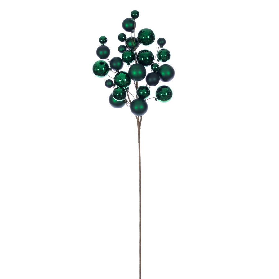 30" Green Matt Shiny Ball Orn Spray 1-2"