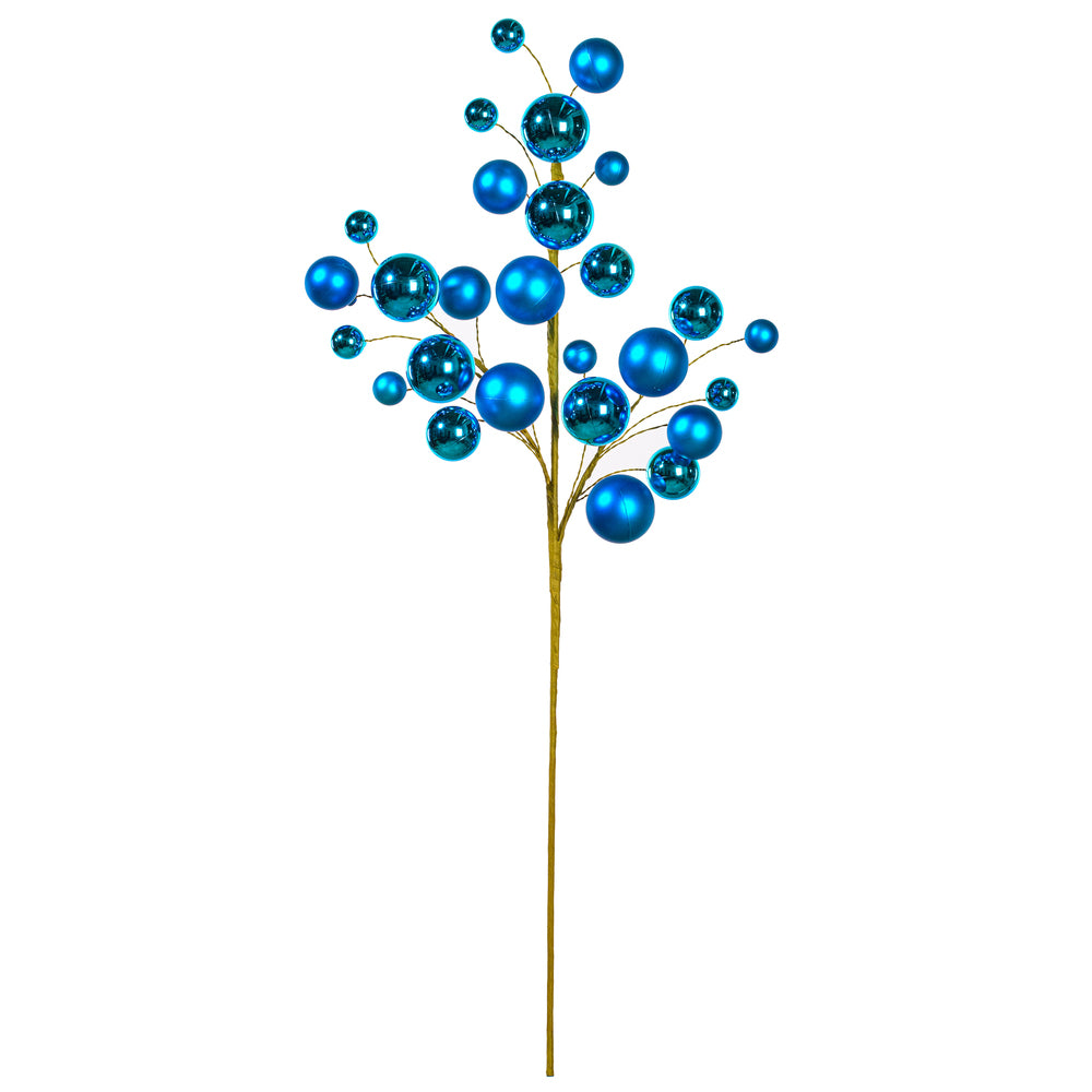 30" Turquoise Mat Shn Ball Orn Spry 1-2"