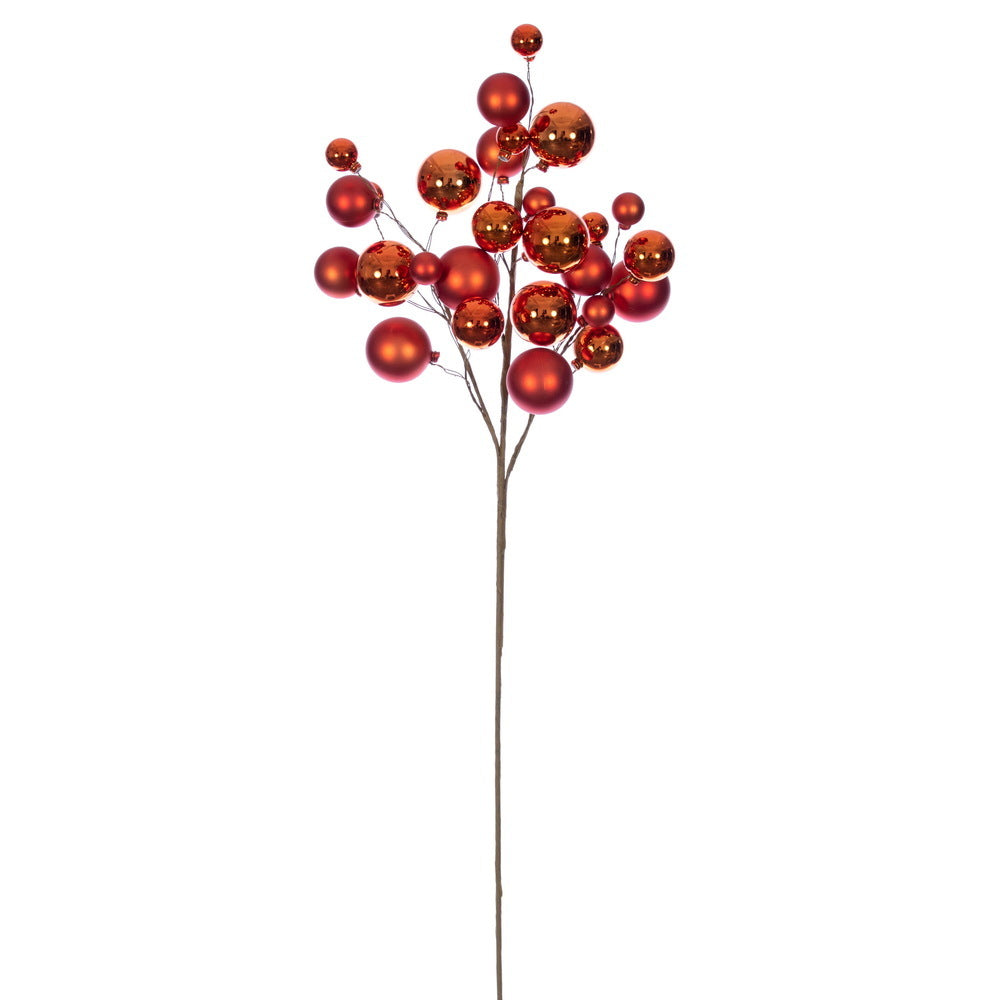 30" Orange Matt Shny Ball Orn Spray 1-2"