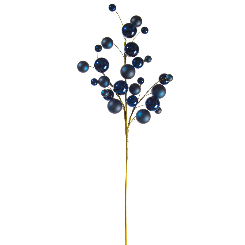 30" Midn Blue Mat Shn Ball Orn Spry 1-2"