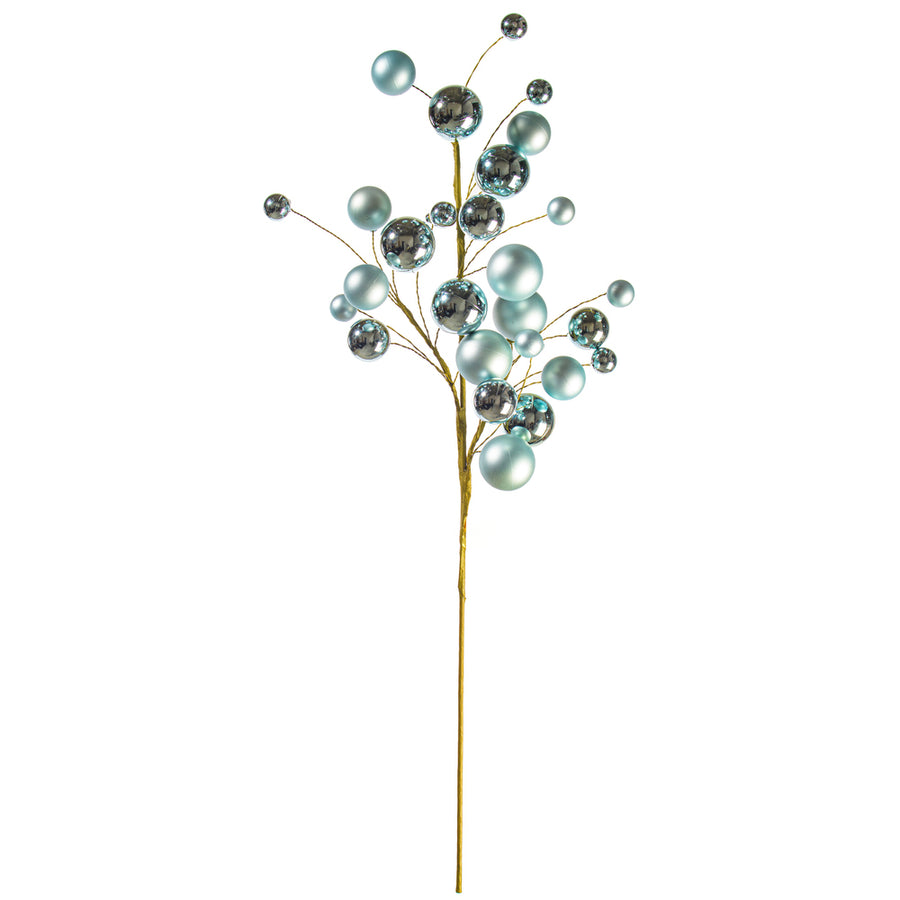 30" Baby Blue Mat Shn Ball Orn Spry 1-2"