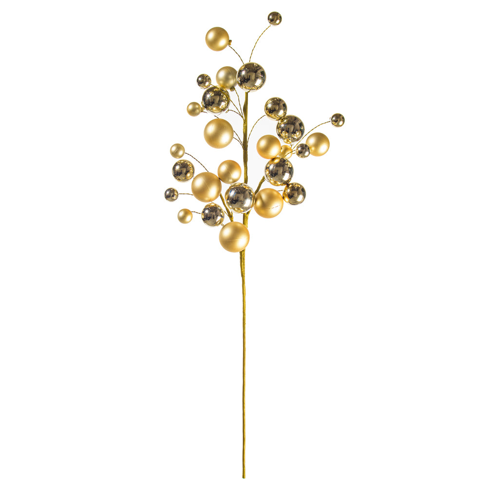 30" Champagne Mat Shn Ball Orn Spry 1-2"