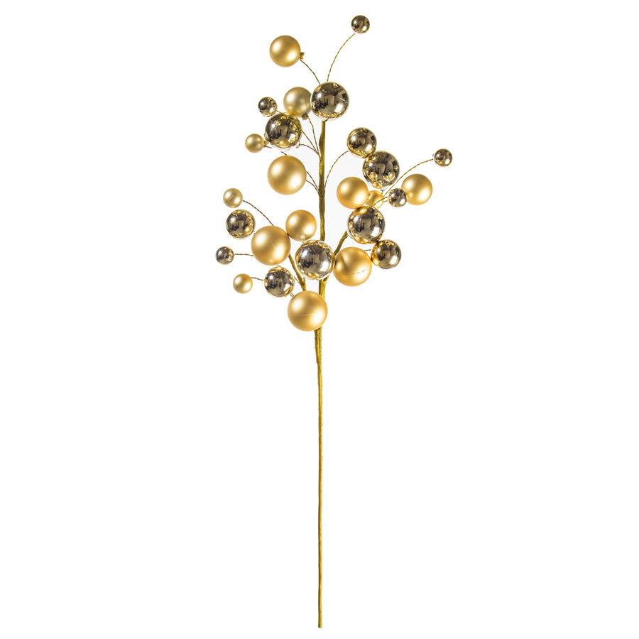 30" Champagne Mat Shn Ball Orn Spry 1-2"