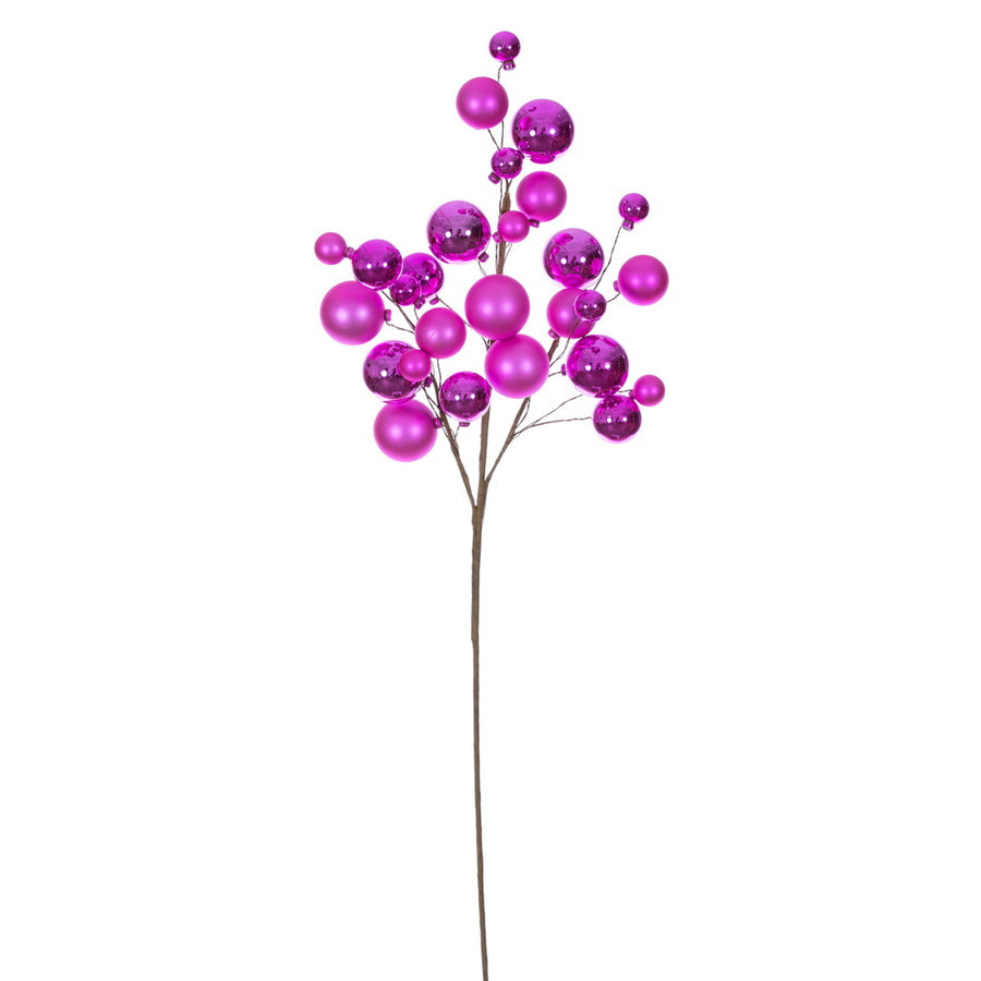 30" Hot Pink Mat Shny Ball Orn Spry 1-2"