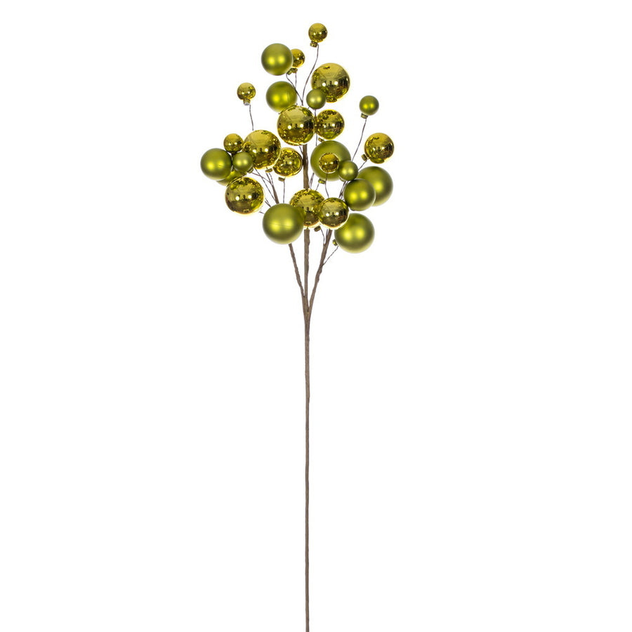 30" Lime Matte Shiny Ball Orn Spray 1-2"