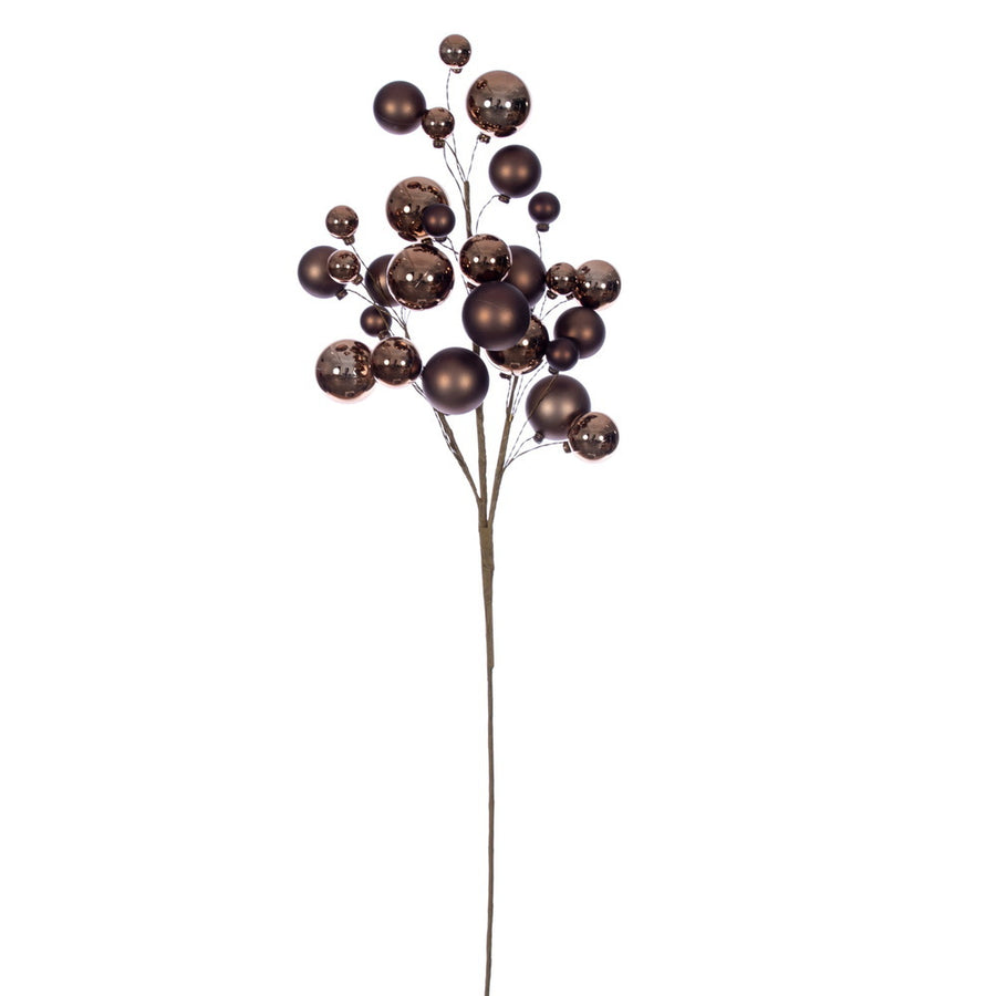 30" Mocha Matt Shiny Ball Orn Spray 1-2"