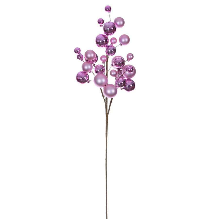 30" Pink Matte Shiny Ball Orn Spray 1-2"