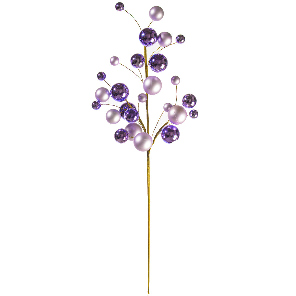 30" Lavender Mat Shny Ball Orn Spry 1-2"