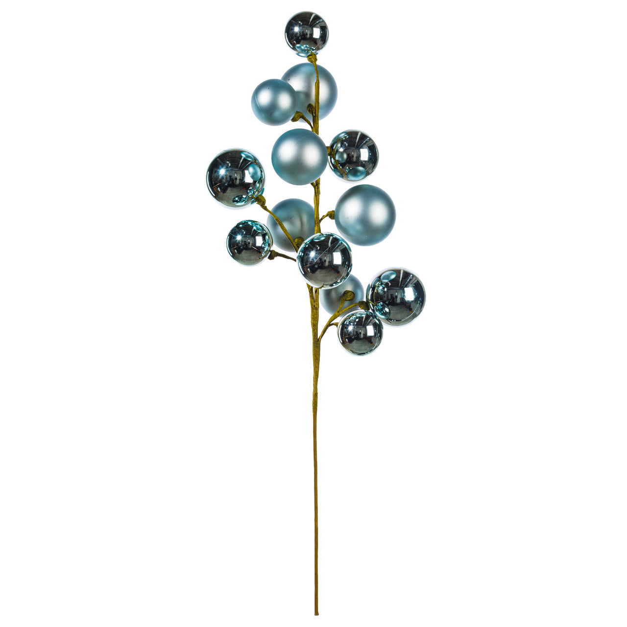 30" Baby Blue Mat Shn Ball Orn Spry 2-3"