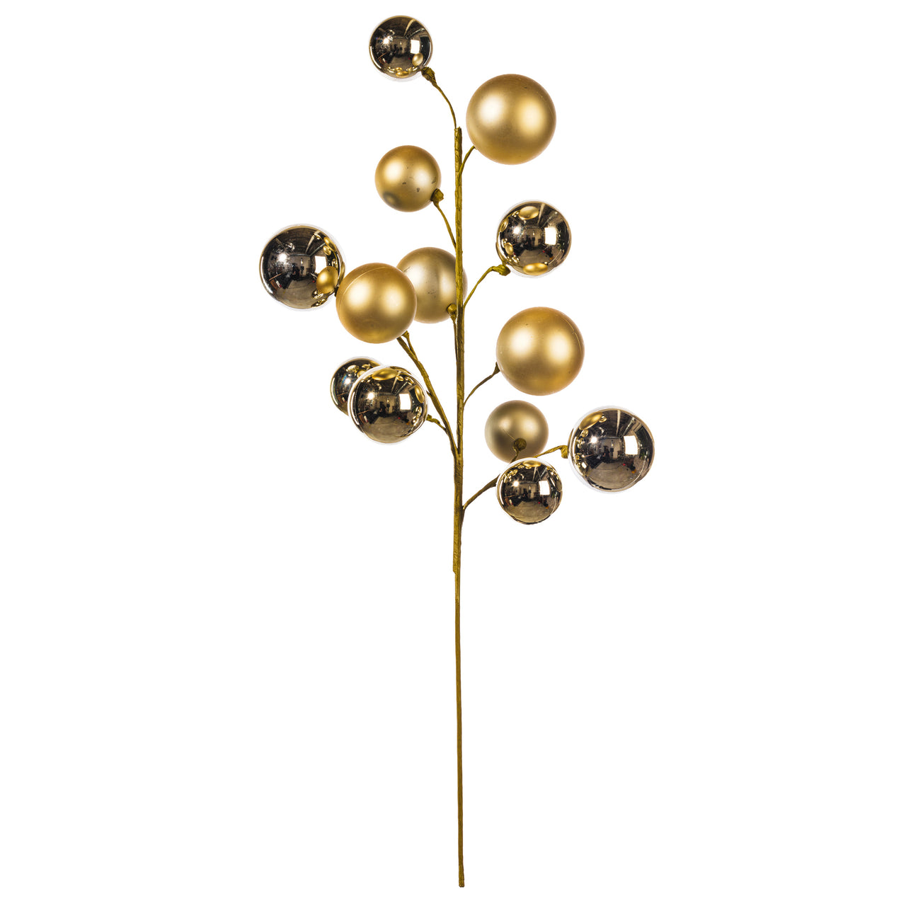 30" Champagne Mat Shn Ball Orn Spry 2-3"