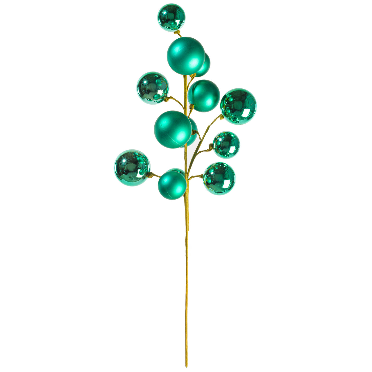 30" Teal Matte Shiny Ball Orn Spray 2-3"