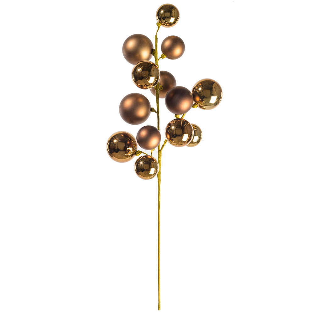 30" Mocha Matt Shiny Ball Orn Spray 2-3"