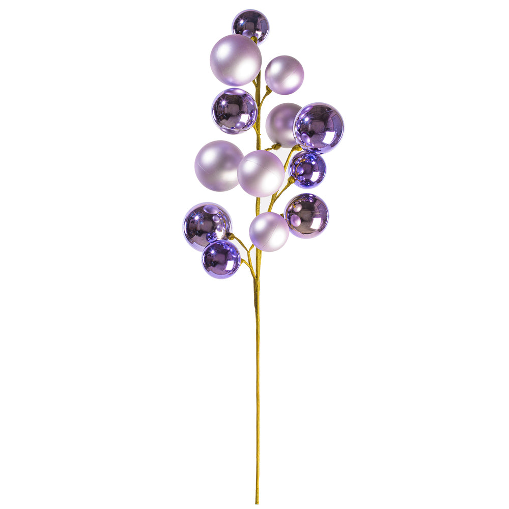 30" Lavender Mat Shny Ball Orn Spry 2-3"