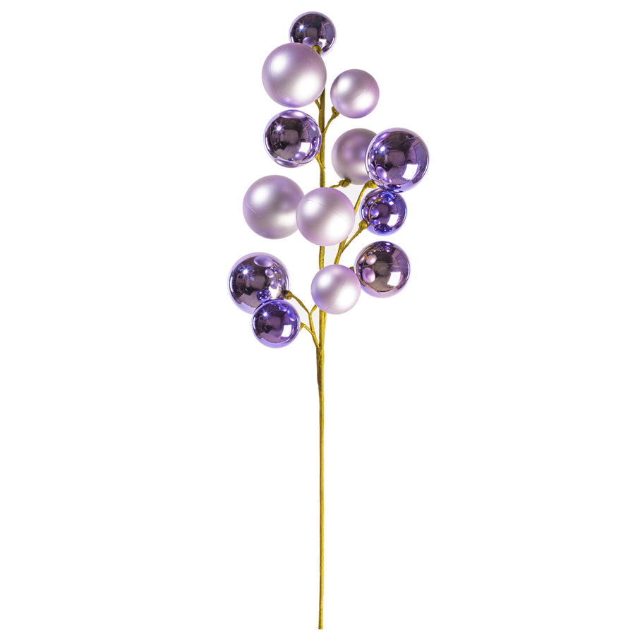 30" Lavender Mat Shny Ball Orn Spry 2-3"