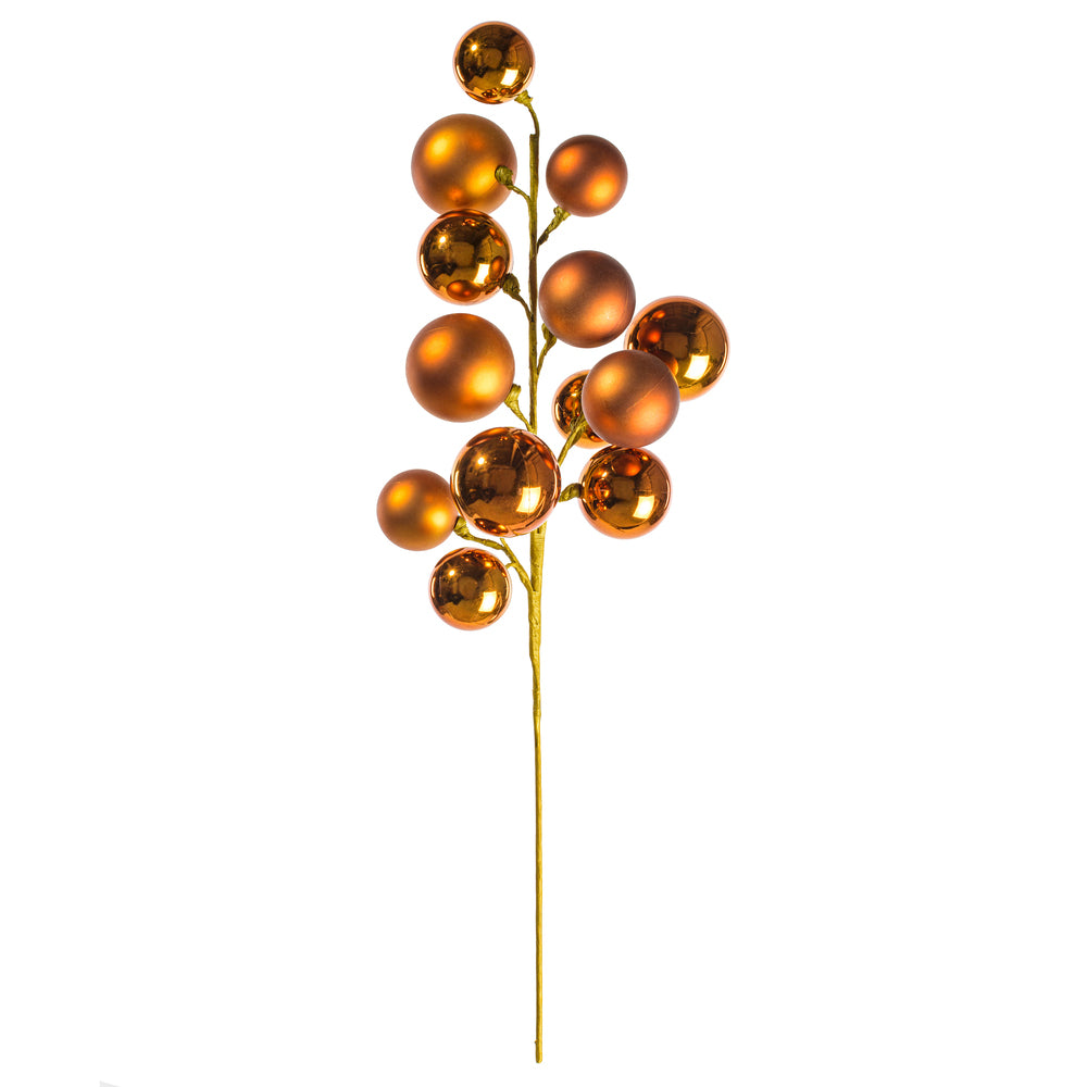 30" Copper Matt Shny Ball Orn Spray 2-3"