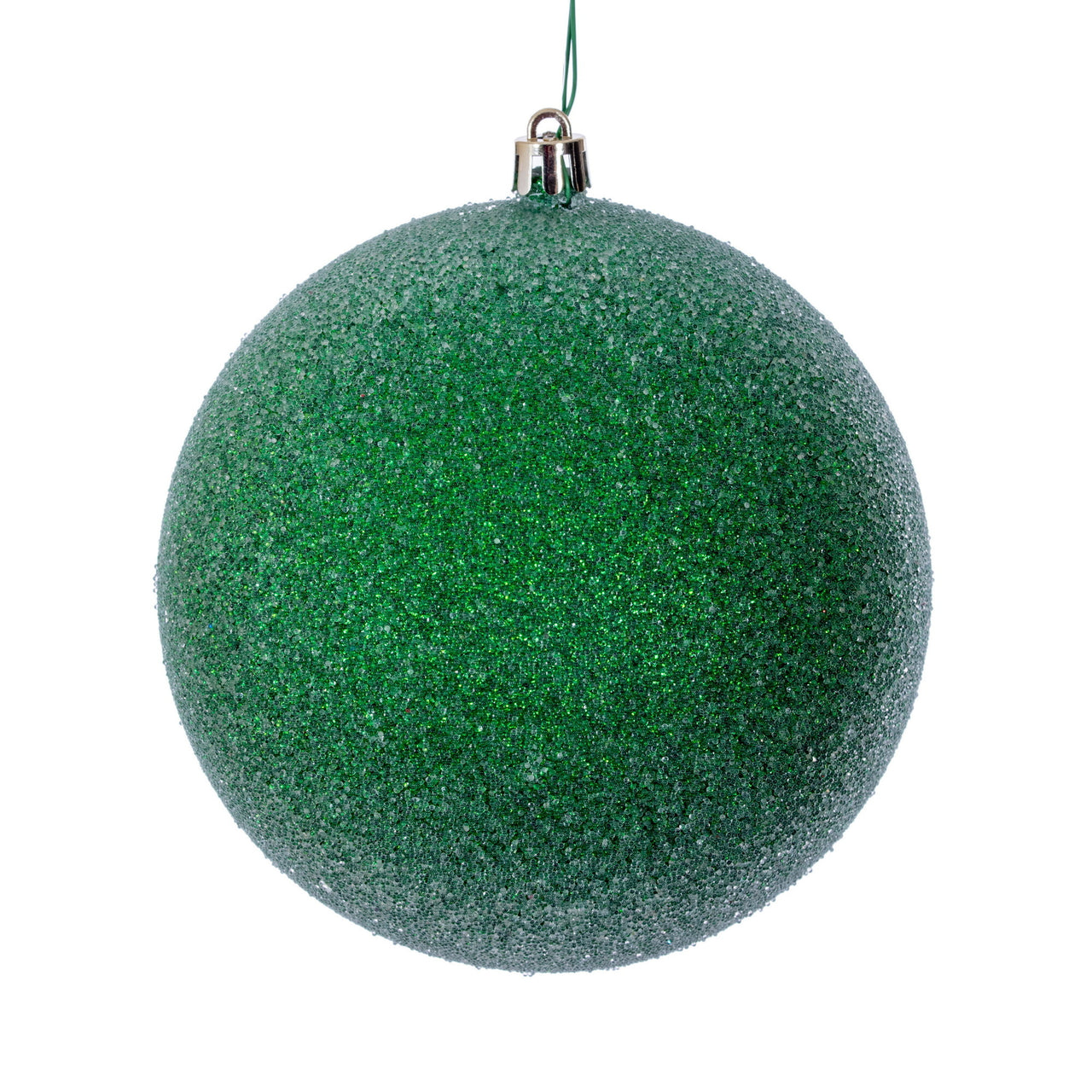 6" Green Iced Ball Ornament