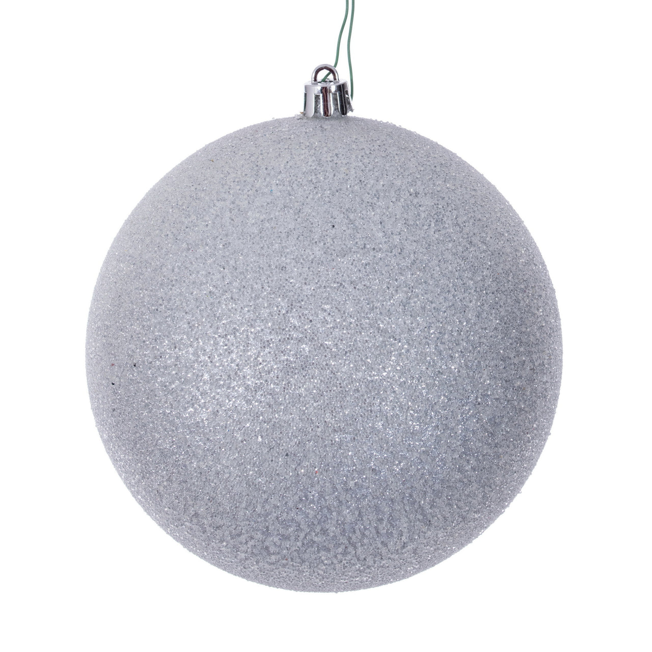 12" Silver Iced Ball Ornament