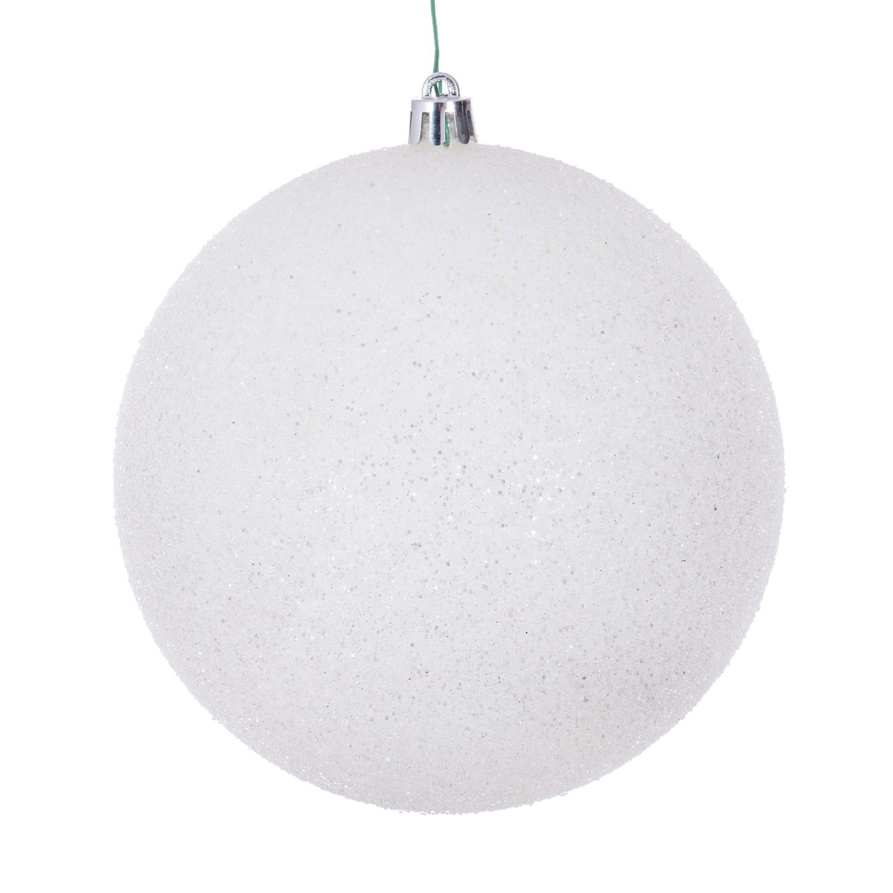 6" White Iced Ball Ornament