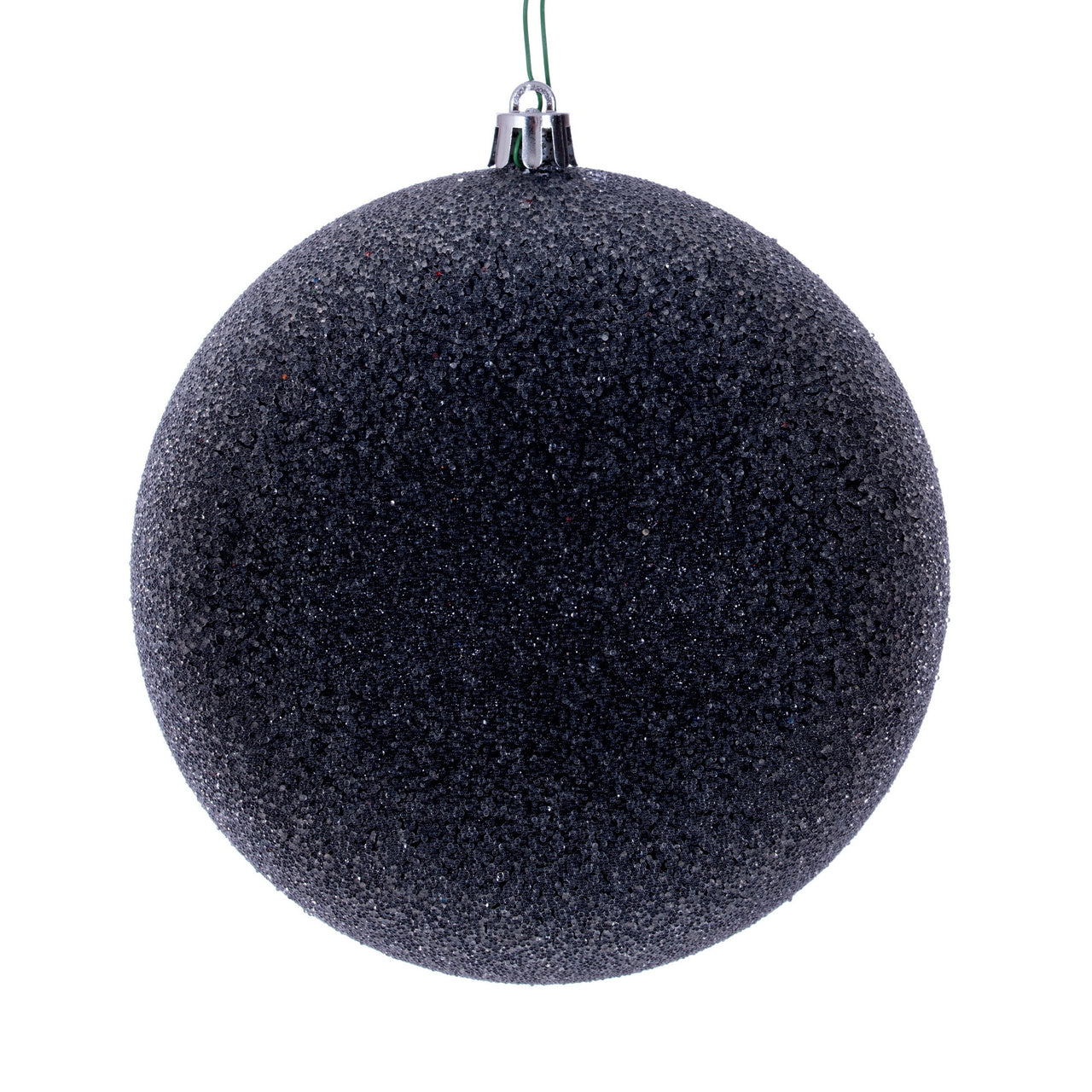 6" Black Iced Ball Ornament
