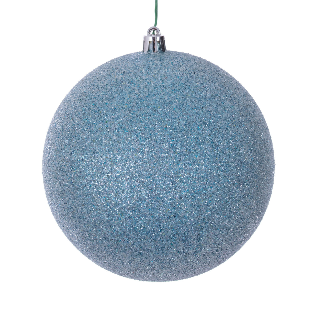 12" Baby Blue Iced Ball Ornament