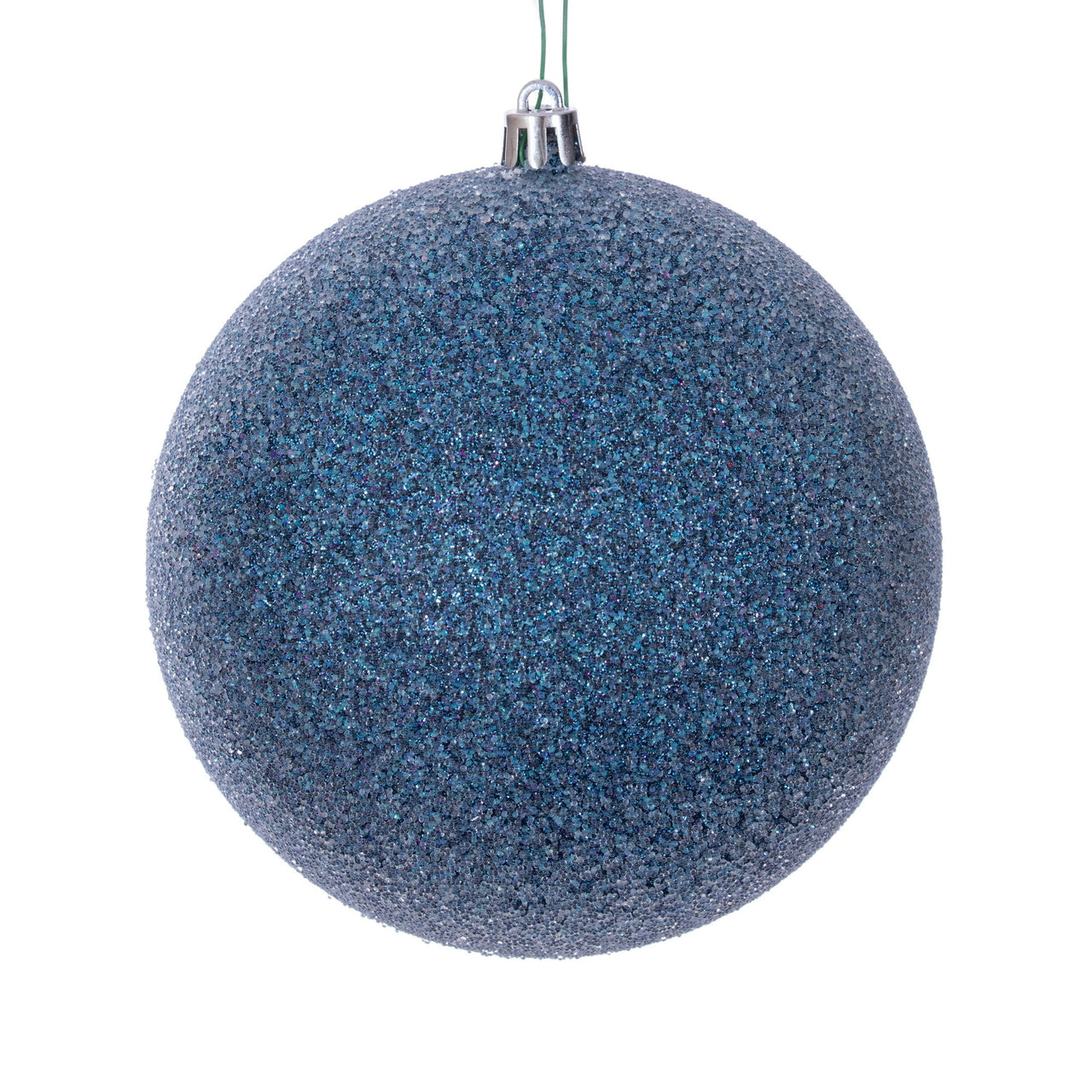 4.75" Denim Blue Iced Ball Ornament