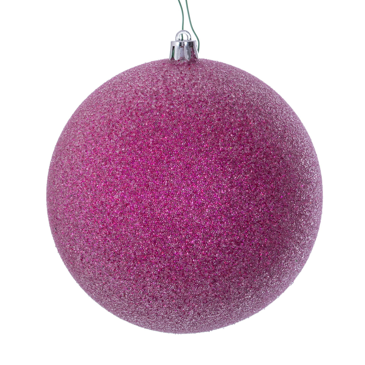 4.75" Fuchsia Iced Ball Ornament