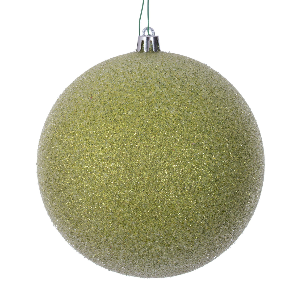 10" Lime Iced Ball Ornament