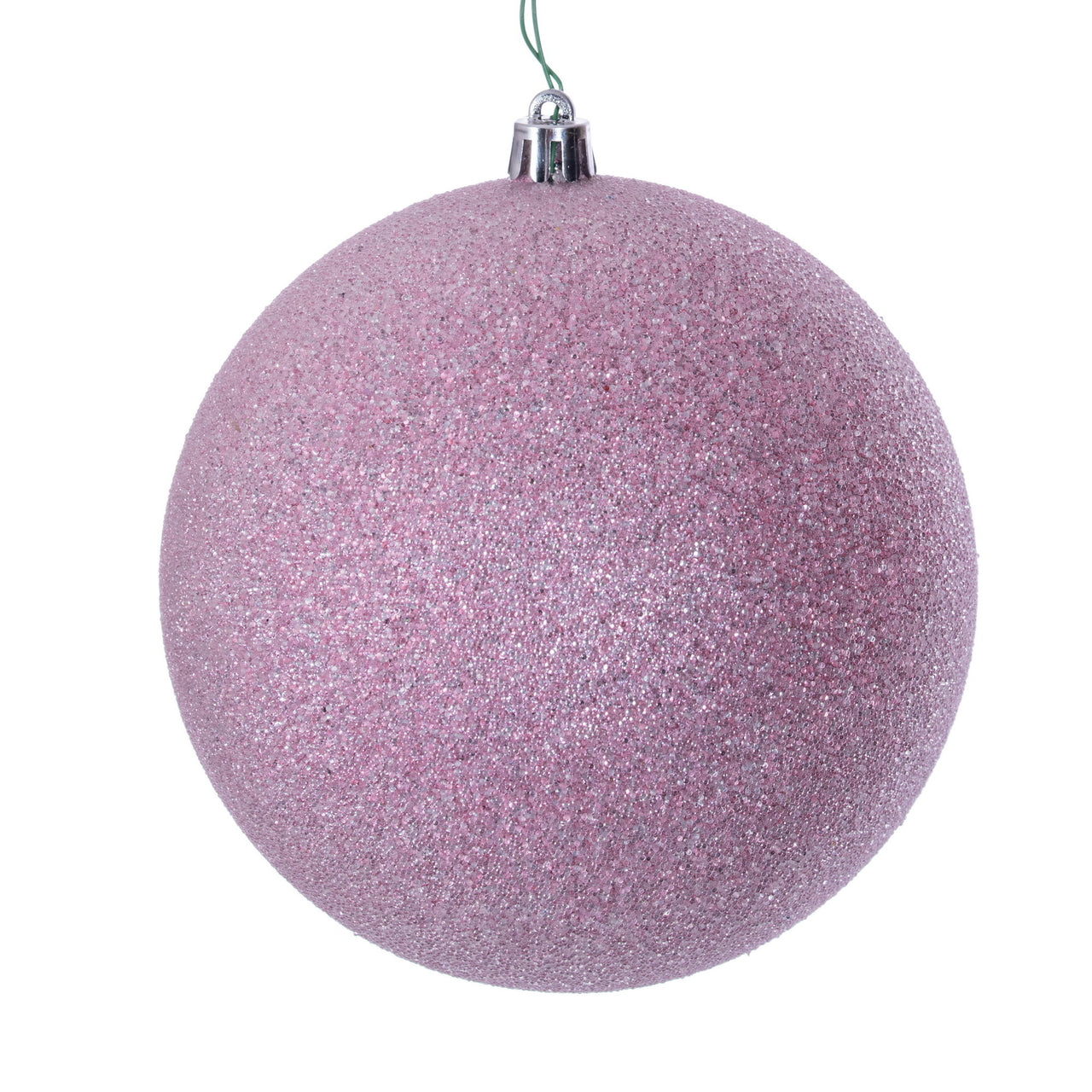 8" Pink Iced Ball Ornament
