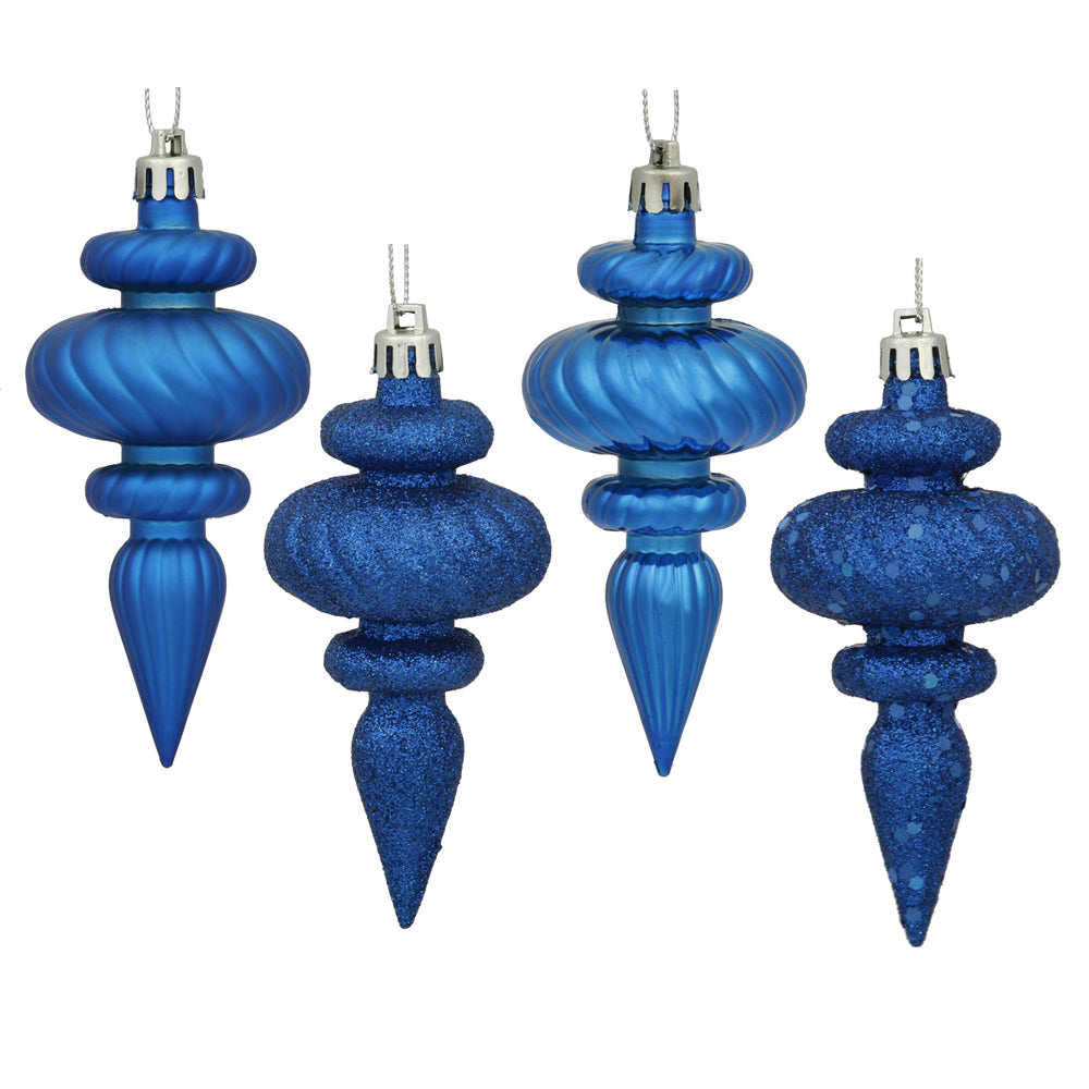 4" Blue Finial 4 Finish Asst