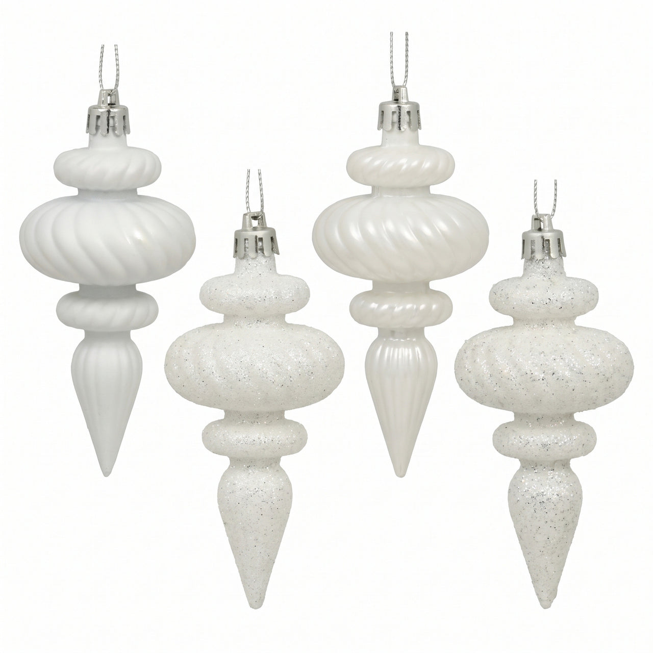 4" White Finial 4 Finish Asst