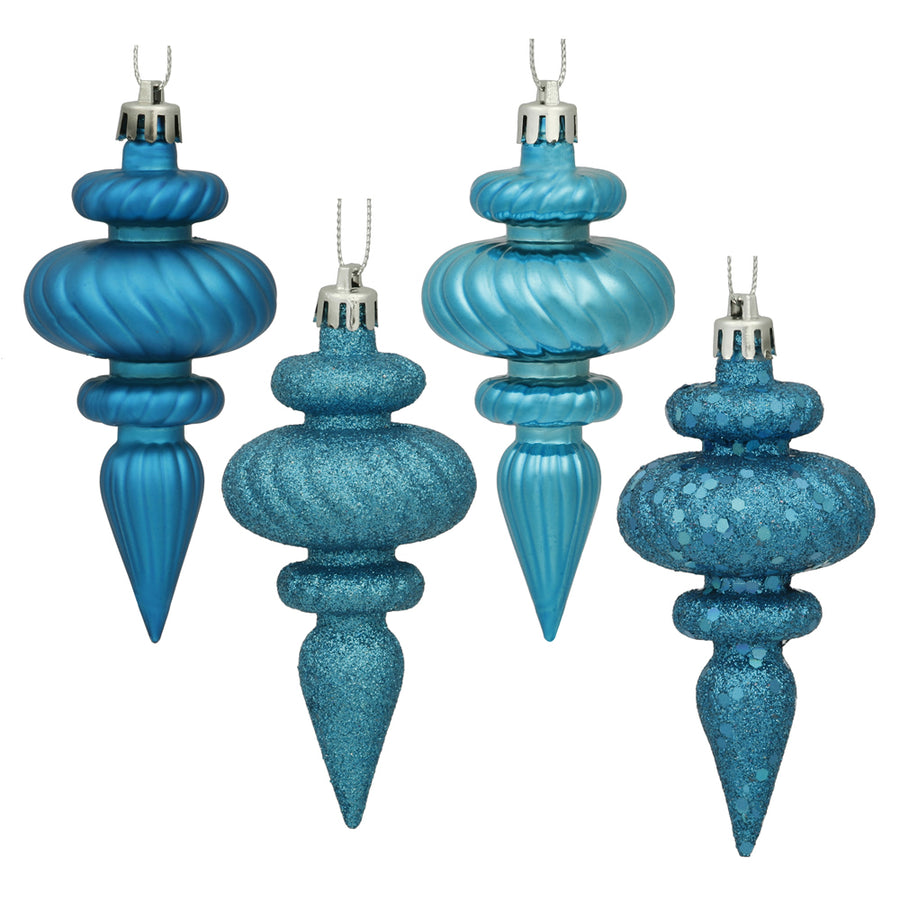 4" Turquoise Finial 4 Finish Asst