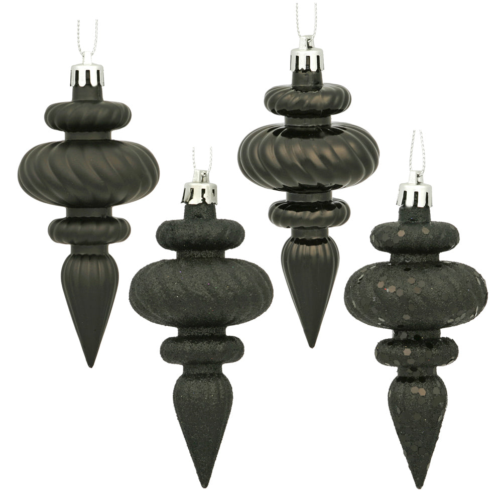 4" Black Finial 4 Finish Asst