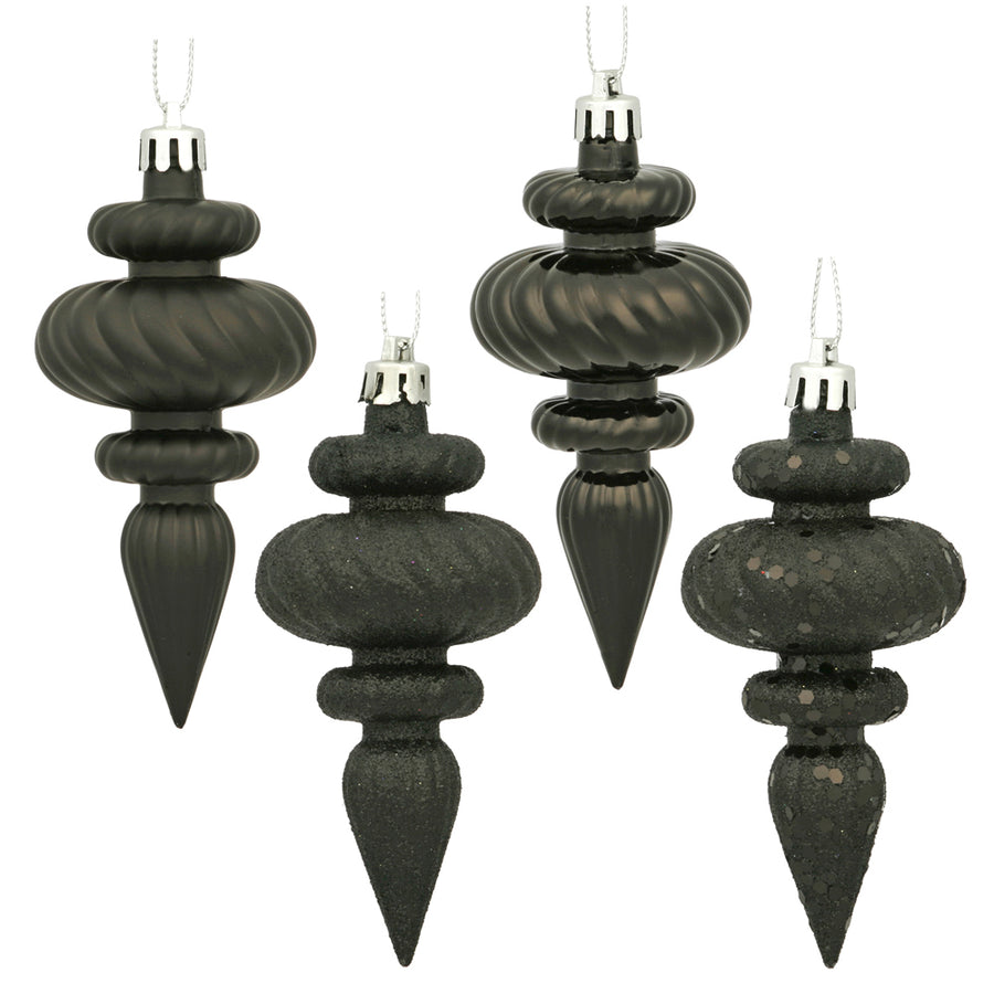 4" Black Finial 4 Finish Asst