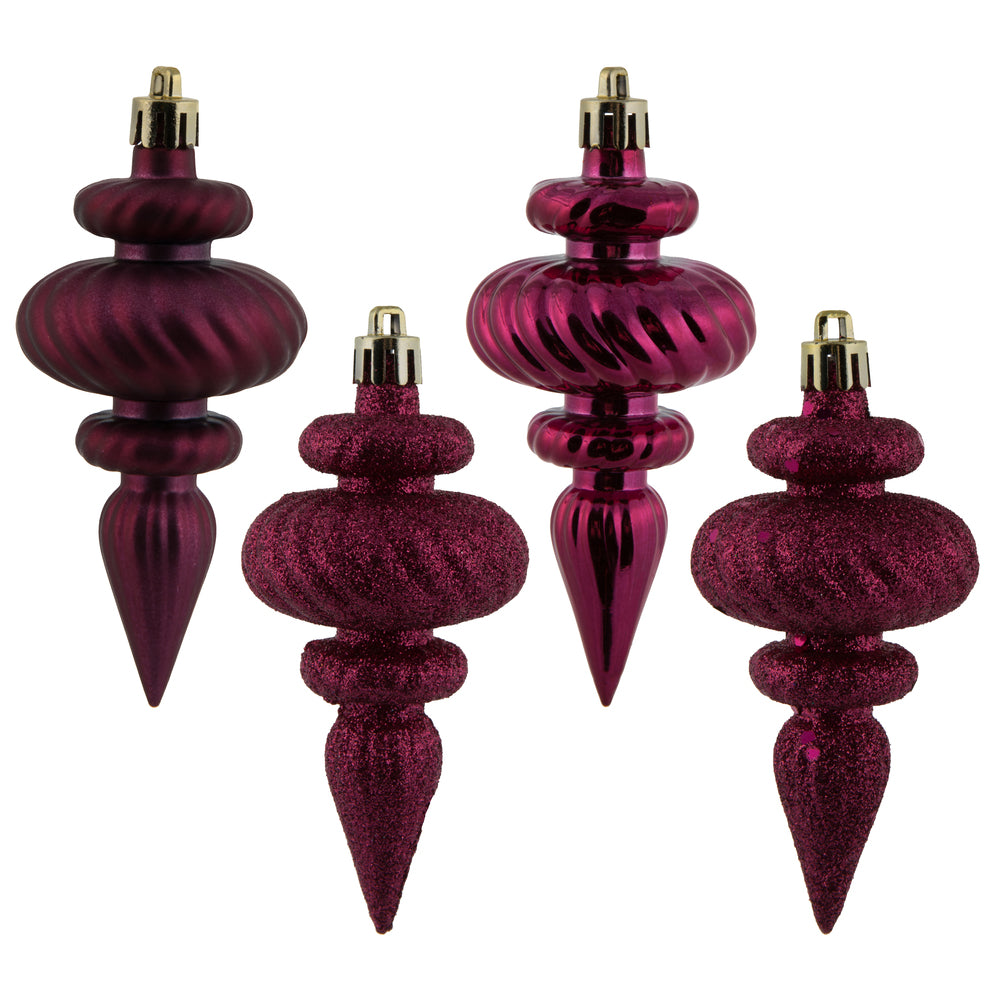 4" Berry Red Finial 4 Finish Asst